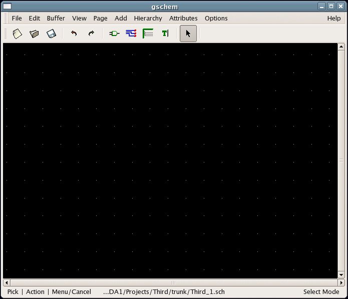 Screenshot of gschem main window